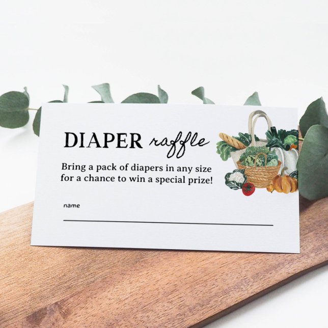 Einheimische Babydusche-Windeln-Raffelkarten Begleitkarte (Von Creator hochgeladen)