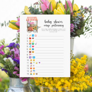 Einheimische Blume Baby Dusche Emoji Pictionary