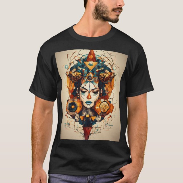 Einheimische Tinte: Lineararbeit Tattoo-Kleidung m T-Shirt (Vorderseite)