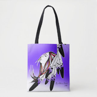 Einheimische über Adlerfedern/lila Totbeutel Tasche
