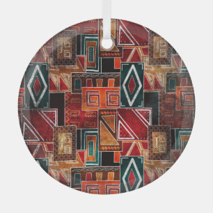 Einheimische Volks-, Grunge-Ornament-Hintergrund. Ornament Aus Glas