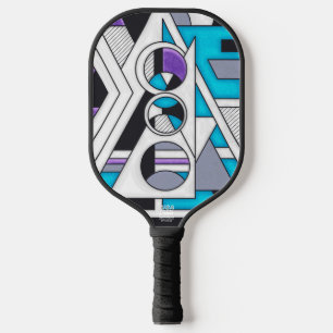 Einheit 124 – Retro-futuristisches geometrisches D Pickleball Schläger