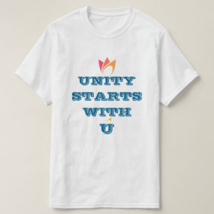 EINHEIT BEGINNT MIT DIR (orange zu rosa Feuer) ind T-Shirt