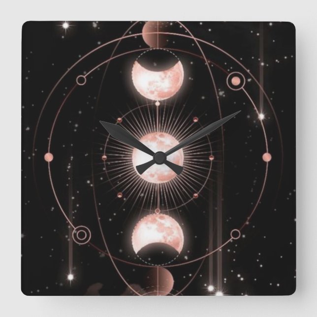 Einheit der Galaxie Quadratische Wanduhr (Vorderseite)