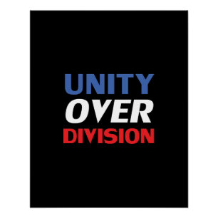 Einheit gegenüber der Division - rot, weiß, blau,  Poster