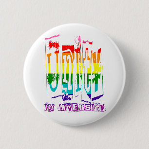 Einheit im Diversity LGBT Rainbow Gay Pride Button