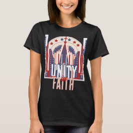 Einheit im Glauben: Eine patriotische Denim Jacket T-Shirt