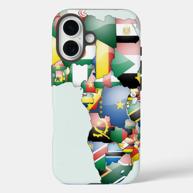 Einheit in Diversity: Afrikas Flaggen-Sammlung iPhone 16 Hülle (Rückseite)