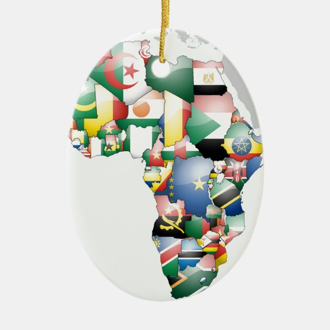 Einheit in Diversity: Afrikas Flaggen-Sammlung Keramik Ornament (Vorne)