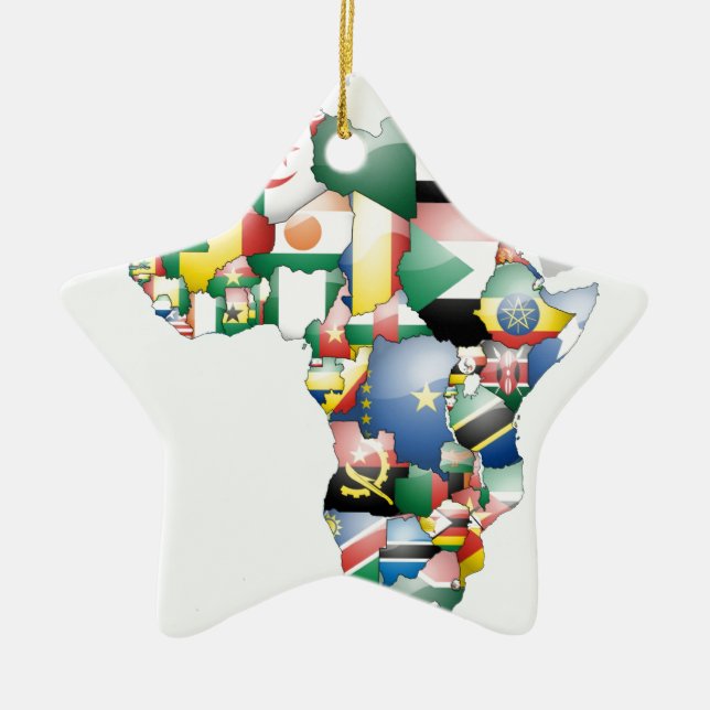 Einheit in Diversity: Afrikas Flaggen-Sammlung Keramikornament (Vorne)