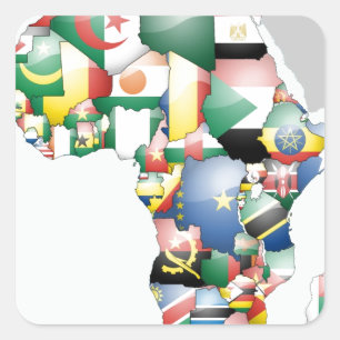 Einheit in Diversity: Afrikas Flaggen-Sammlung Quadratischer Aufkleber
