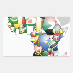 Einheit in Diversity: Afrikas Flaggen-Sammlung Rechteckiger Aufkleber