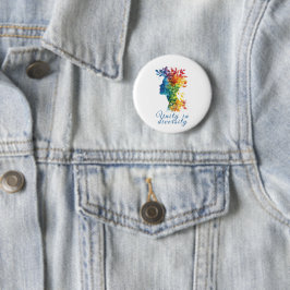 Einheit in Diversity I Rainbow: farbige Illustrati Button