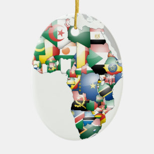Einheit in Vielfalt: Afrikas Flaggen-Sammlung Keramik Ornament