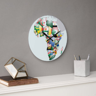 Einheit in Vielfalt: Afrikas Flaggenkollektion Große Wanduhr