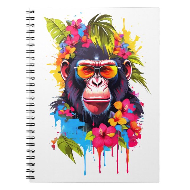 "Einheit mit dem Universum"-Ape-Notebook Notizblock (Vorderseite)