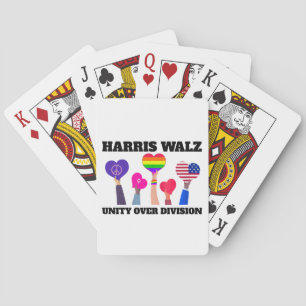 Einheit über Division Kamala Harris Tim Walz Spielkarten