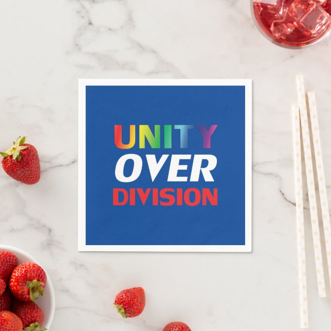 Einheit über Division rot, weiß, blau, Stolz lgbtq Serviette (Beispiel)