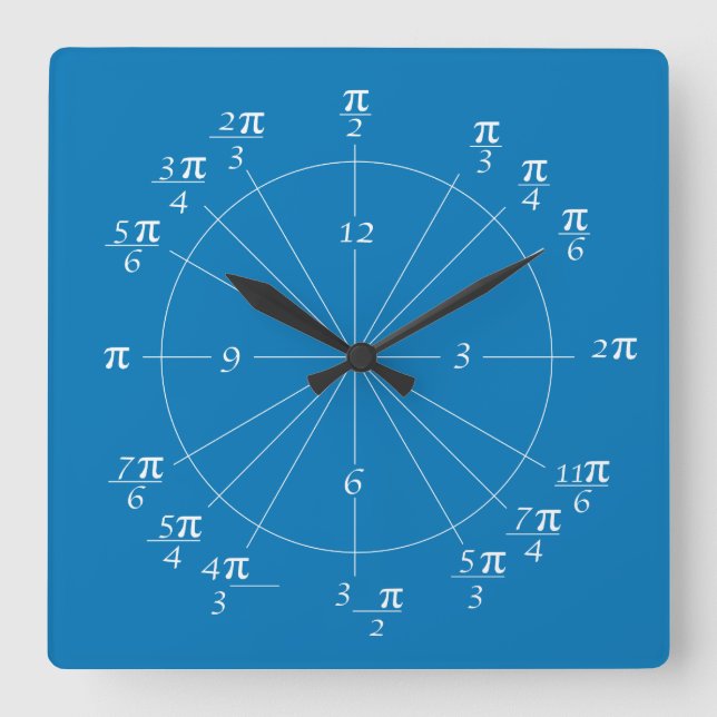 Einheits-Kreis Uhr-Blau Quadratische Wanduhr (Vorderseite)