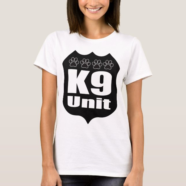 Einheits-Schwarz-Abzeichen-Hundetatzen der T-Shirt (Vorderseite)
