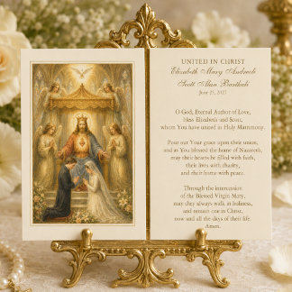 Einheitskatholische Hochzeitsgebetskarte in Christ
