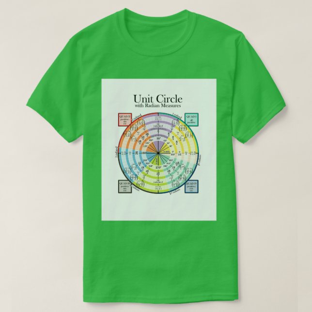 Einheitskreis mit Radialmessungen T-Shirt (Design vorne)