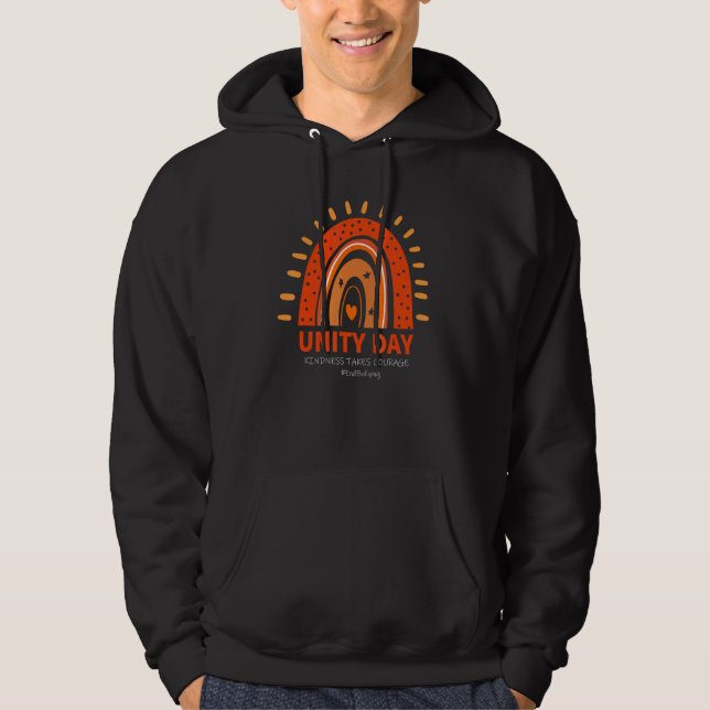 Einheitstag Freundlichkeit Braucht Mut Anti-Mobbin Hoodie (Vorderseite)