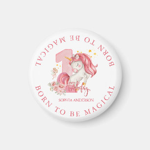 Einhorn 1. Geburtstag Rosa Kleines Mädchen  Magnet