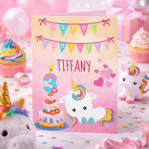 Einhorn 3. Geburtstag Karte