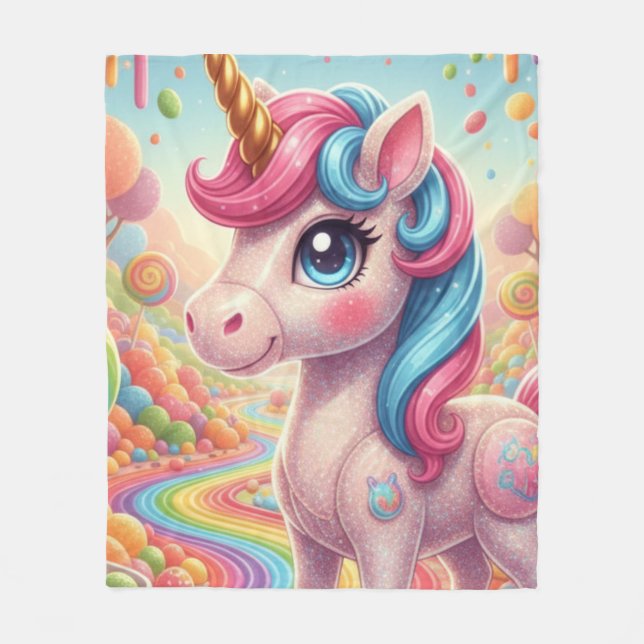 Einhorn 4 fleecedecke (Vorderseite)