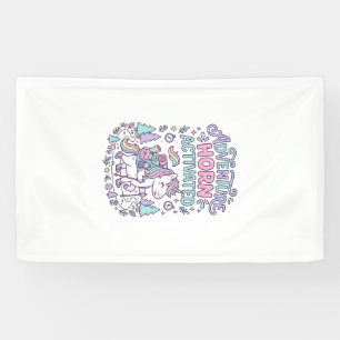 Einhorn-Abenteuer-Horn aktiviert süße Pastell-Graf Banner