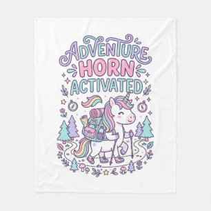 Einhorn-Abenteuer-Horn aktiviert süße Pastell-Graf Fleecedecke