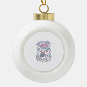 Einhorn-Abenteuer-Horn aktiviert süße Pastell-Graf Keramik Kugel-Ornament