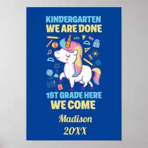Einhorn-Abschluss Kindergarten 1. Klasse  Poster