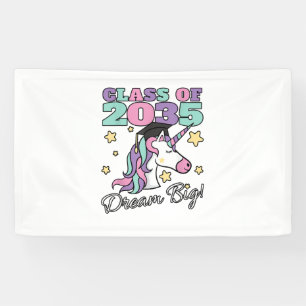 Einhorn-Abschlussmütze Mädchen Klasse 2035 Magisch Banner