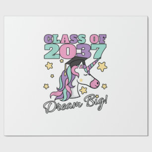 Einhorn-Abschlussmütze Mädchen Klasse 2037 Magisch Geschenkpapier