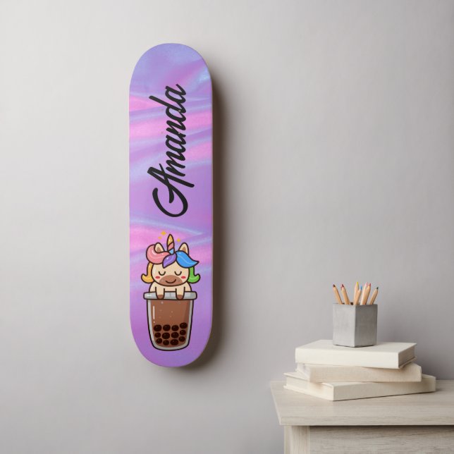 Einhorn abstrakt skateboard (Wandkunst)