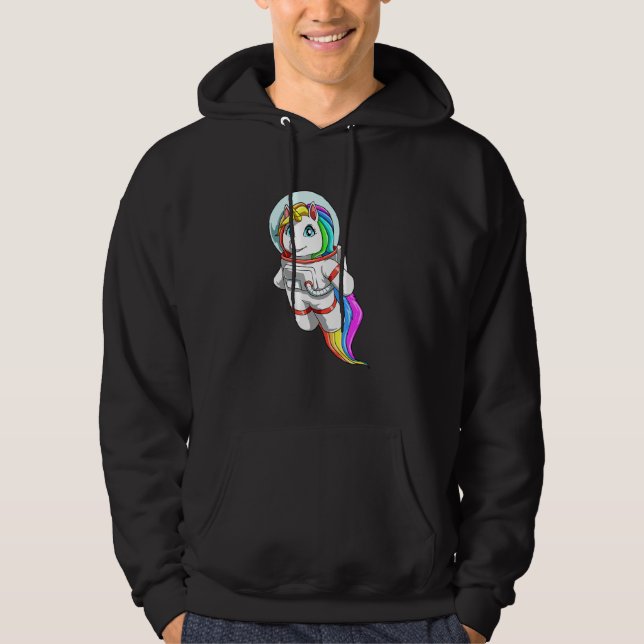 Einhorn als Astronaut Hoodie (Vorderseite)