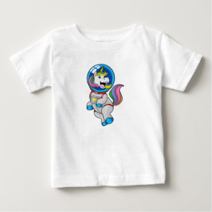 Einhorn als Astronaut im Weltraum Baby T-shirt