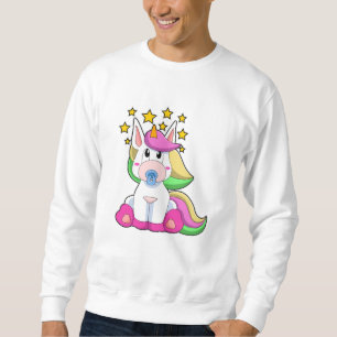 Einhorn als Baby mit Schnuller Sweatshirt