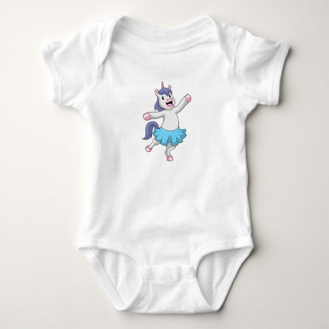 Einhorn als Ballerina im Ballett Baby Strampler (Vorderseite)