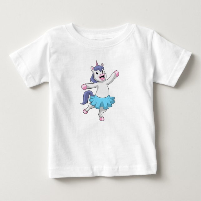 Einhorn als Ballerina im Ballett Baby T-shirt (Vorderseite)