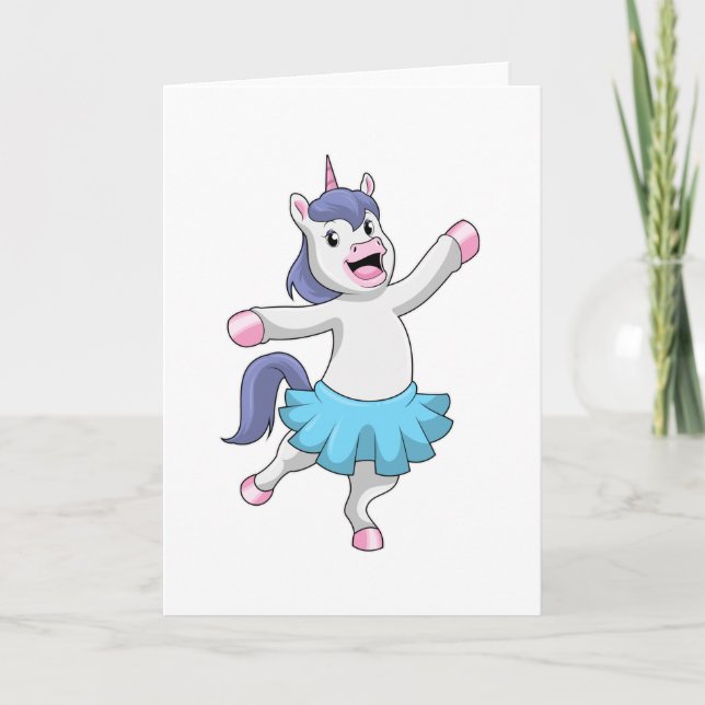 Einhorn als Ballerina im Ballett Karte (Vorderseite)