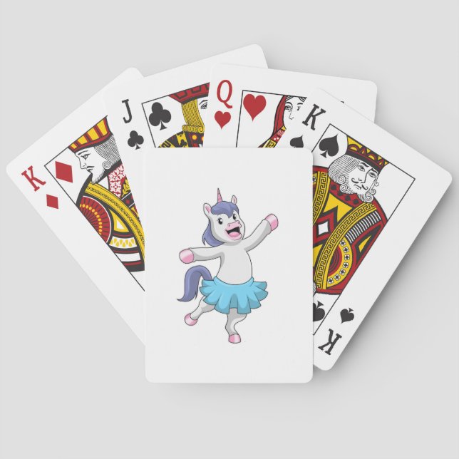 Einhorn als Ballerina im Ballett Spielkarten (Rückseite)
