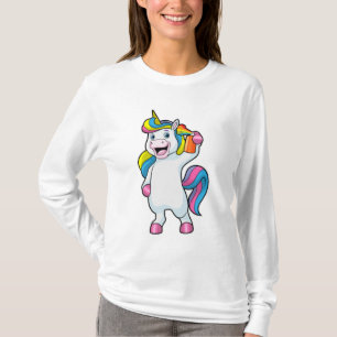 Einhorn als Friseur mit Haarspray T-Shirt