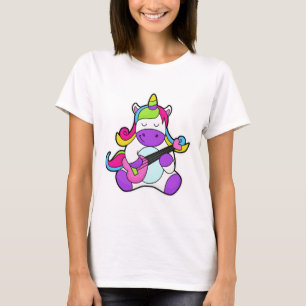 Einhorn als Musiker mit Gitarre T-Shirt