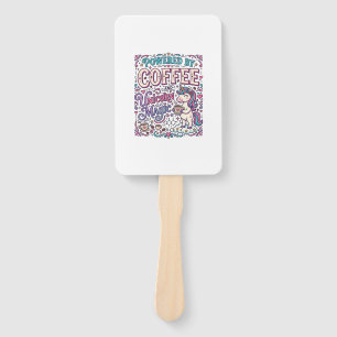 Einhorn, angetrieben von Kaffee und Einhorn-Magie- Fächer