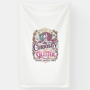 Einhorn, angetrieben von Neugier und Glitter Styli Banner