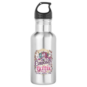 Einhorn, angetrieben von Neugier und Glitter Styli Edelstahlflasche