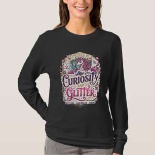 Einhorn, angetrieben von Neugier und Glitter Styli T-Shirt